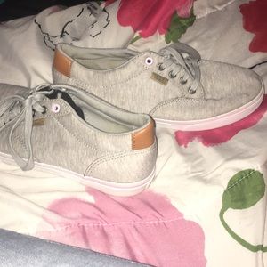 Grey White and Pink Vans